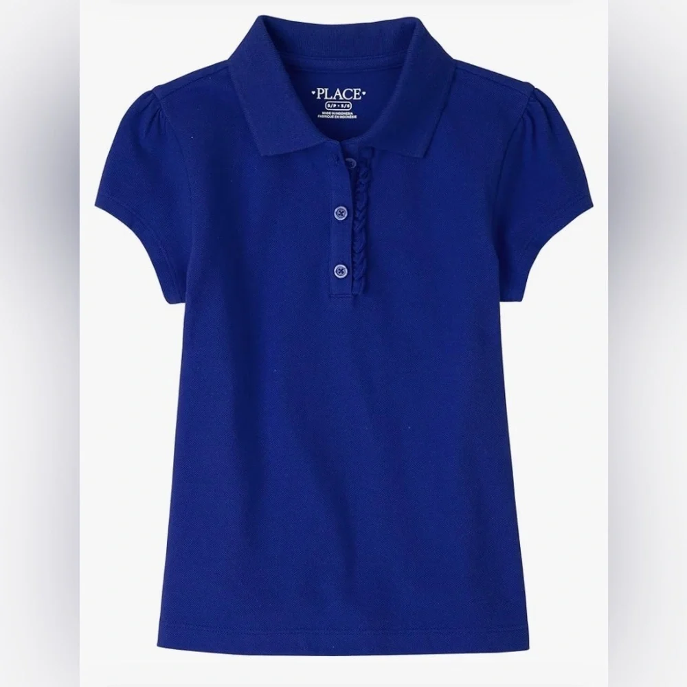 The Children's Place - NEW - Girls' Short Sleeve Ruffle Pique Polo. Small (5/6).